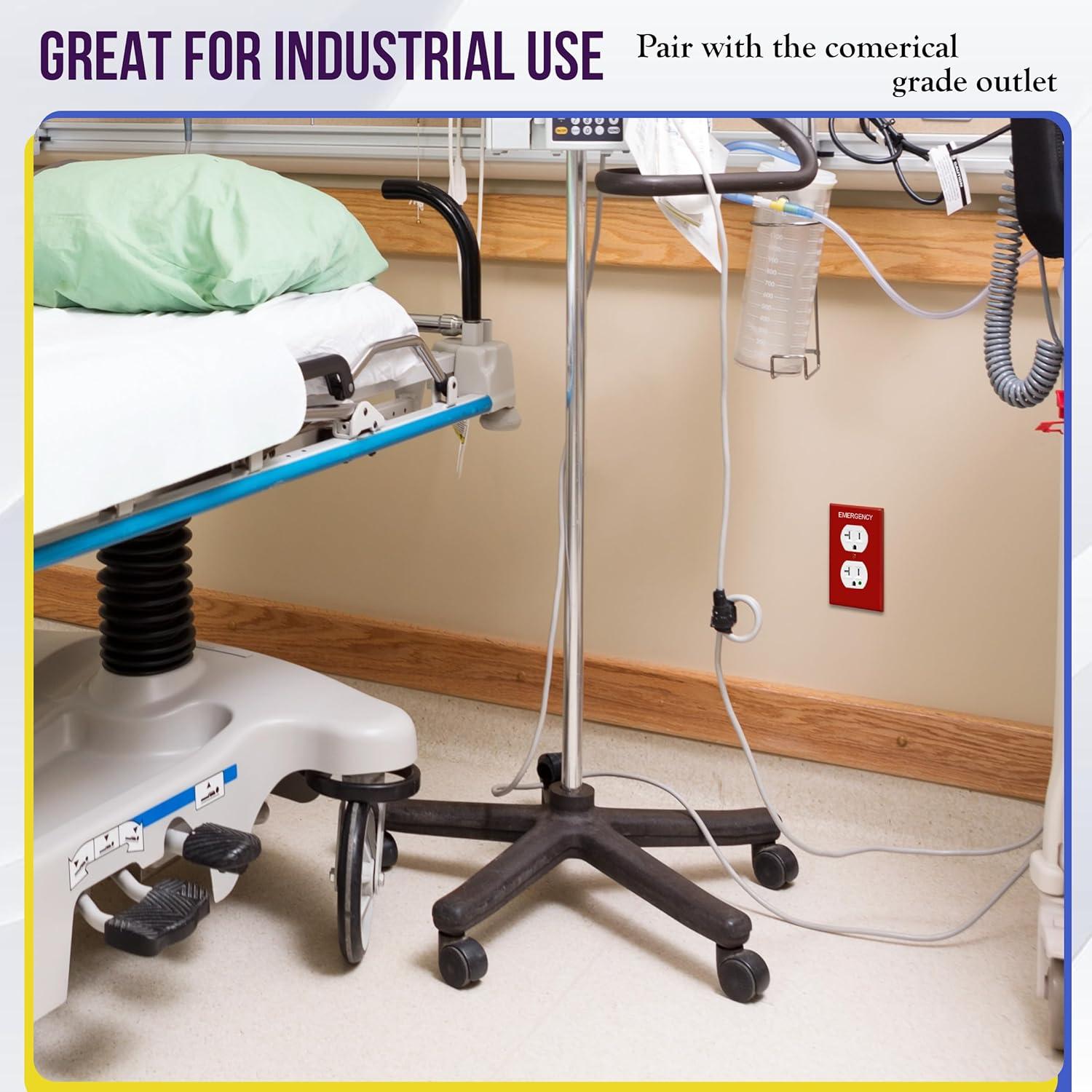 Placa de Pared ENERLITES Dúplex Emergencia 12.39x7.91cm Rojo