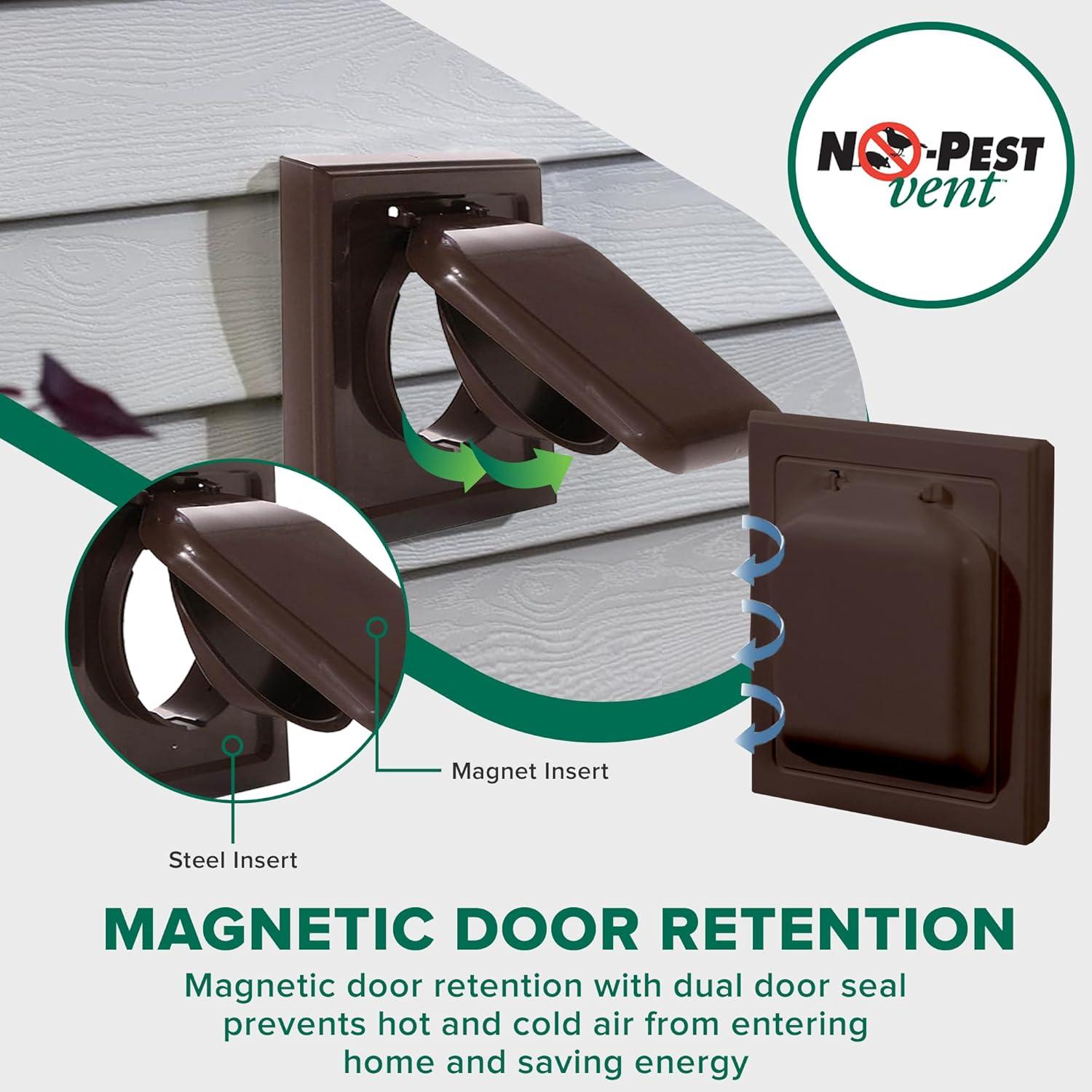 Cubierta de Ventilación Doble Puerta P-Tec 4" Marrón UV