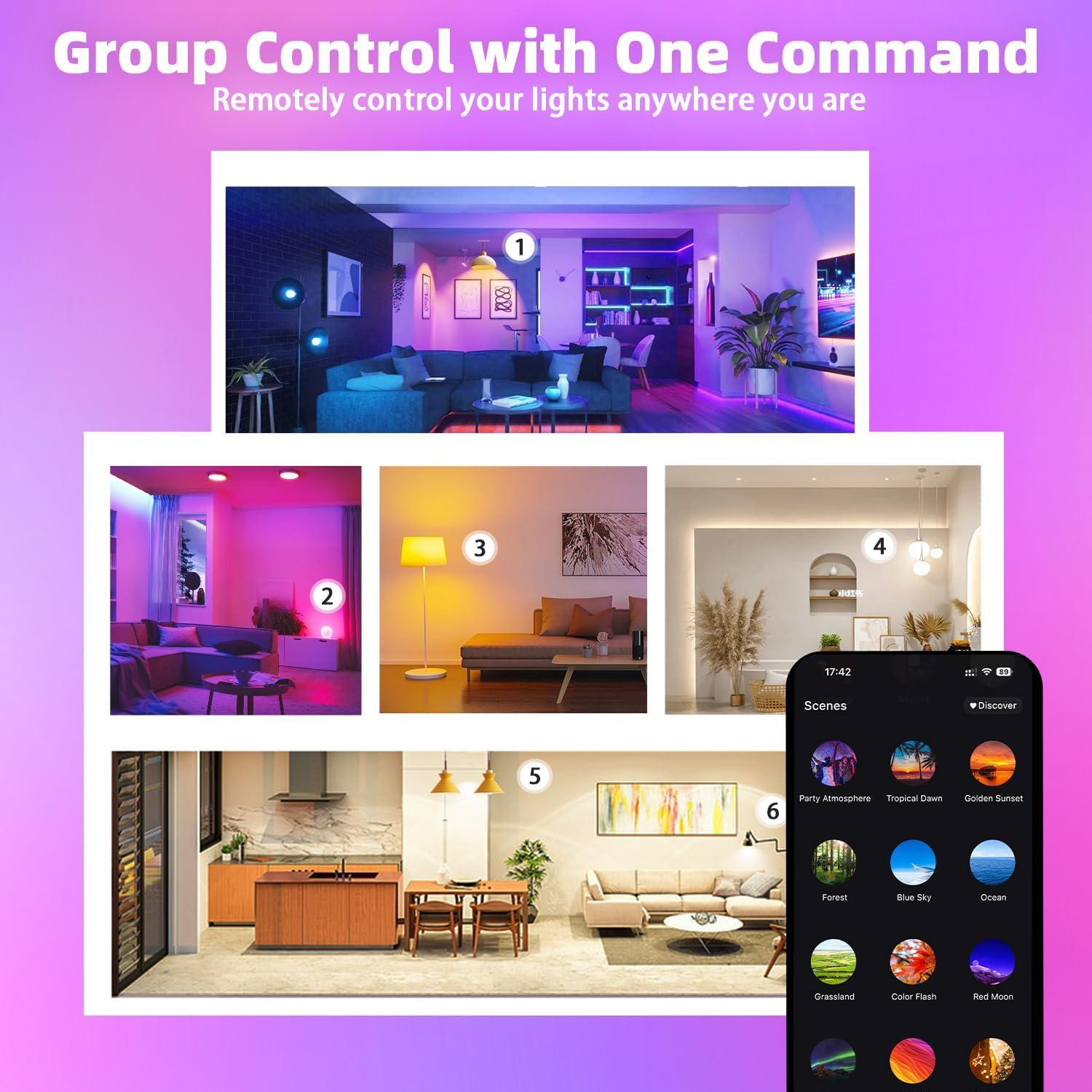 Bombillas Inteligentes 2Pack Zengge RGB 9W E26 800LM Control App