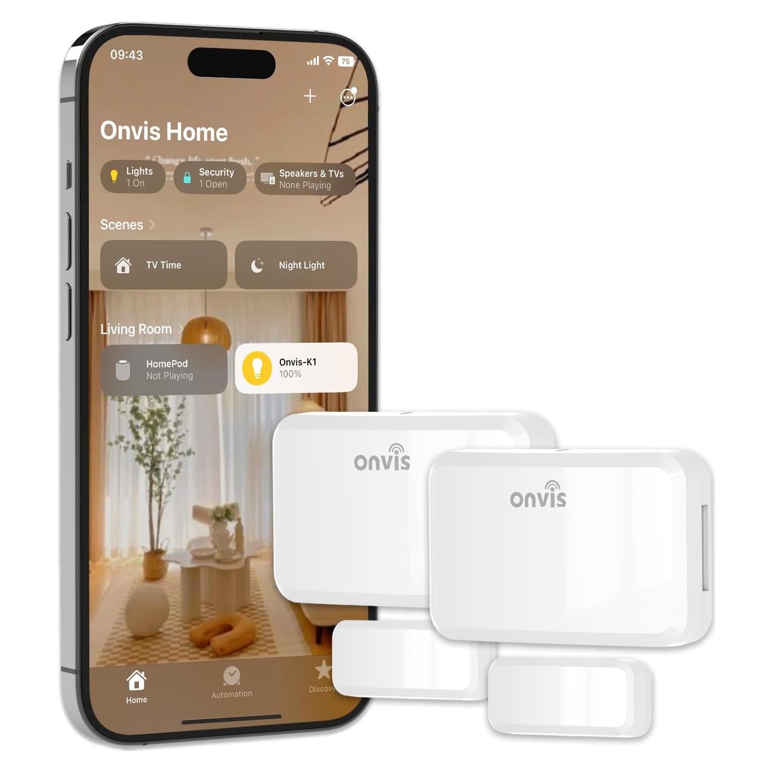 Sensor de Contacto Inalámbrico Onvis para Puertas y Ventanas