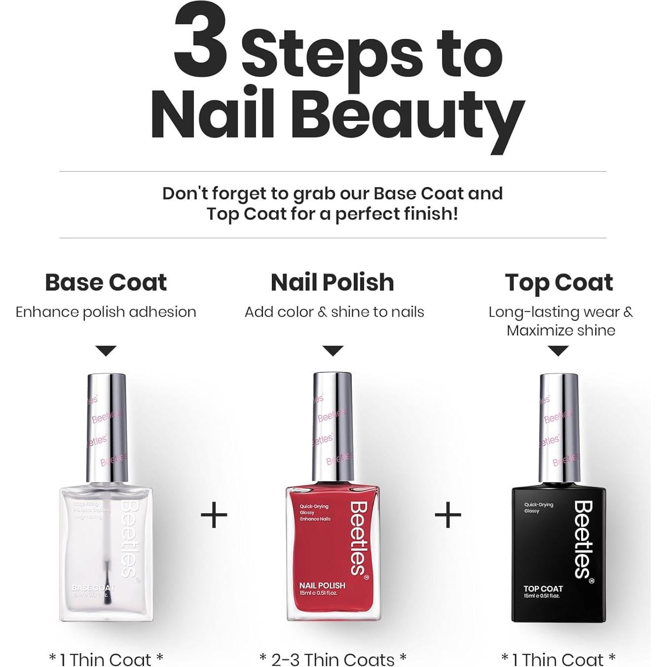 Set de Esmalte de Uñas Beetles 6 Colores Brillantes Secado Rápido