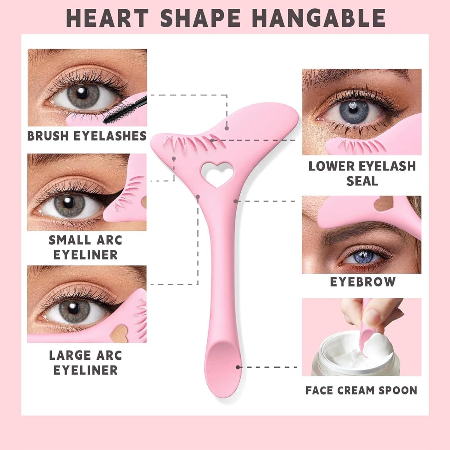 Plantilla de Delineador de Pestañas Inferiores HOSAILY Rosa - Herramienta de Maquillaje Multifuncional