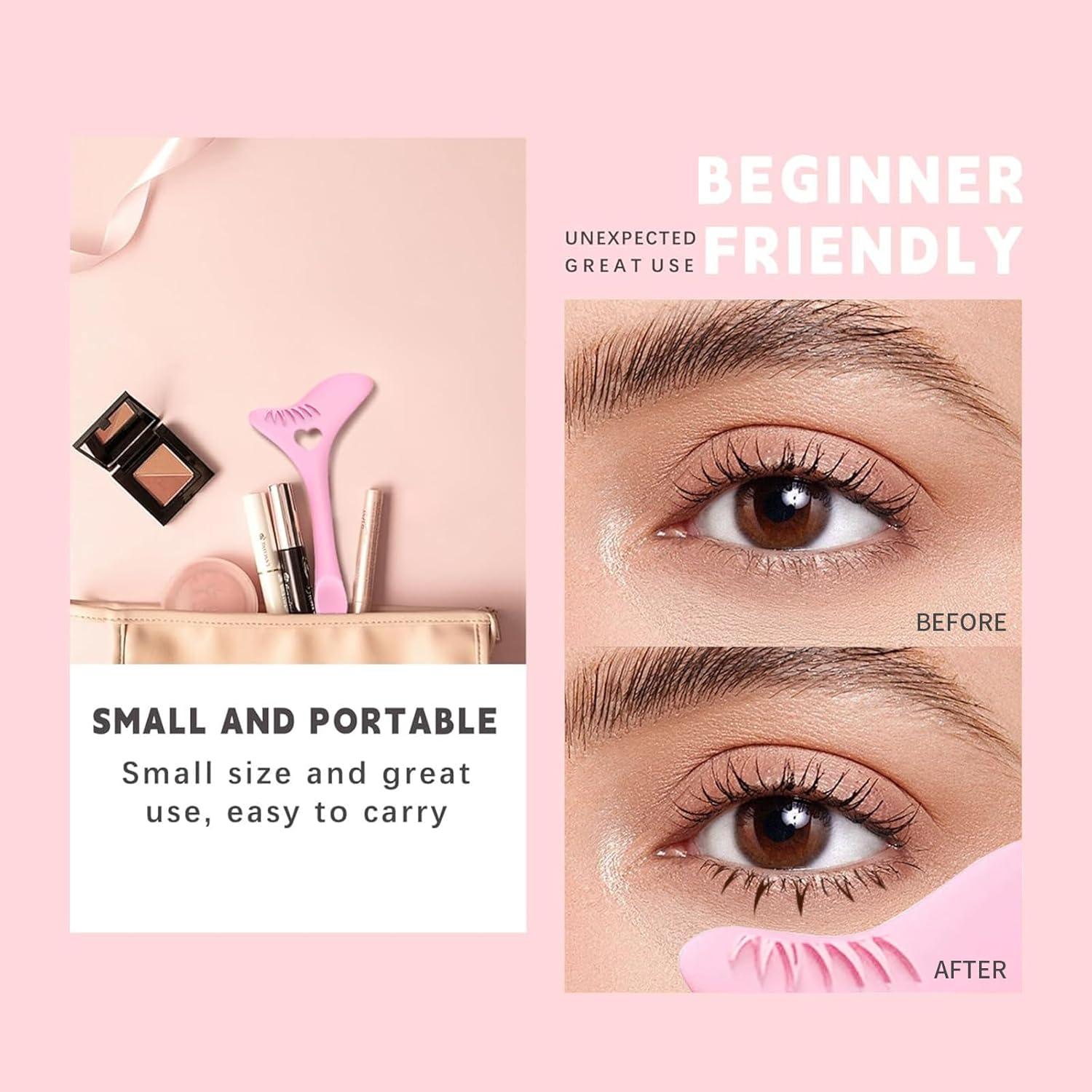 Plantilla de Delineador de Pestañas Inferiores HOSAILY Rosa - Herramienta de Maquillaje Multifuncional