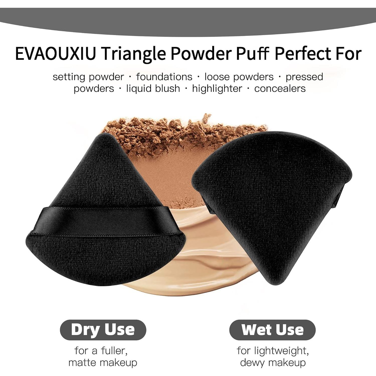 Esponja de Polvo Triangular EVAOUXIU Suave para Maquillaje - Negro