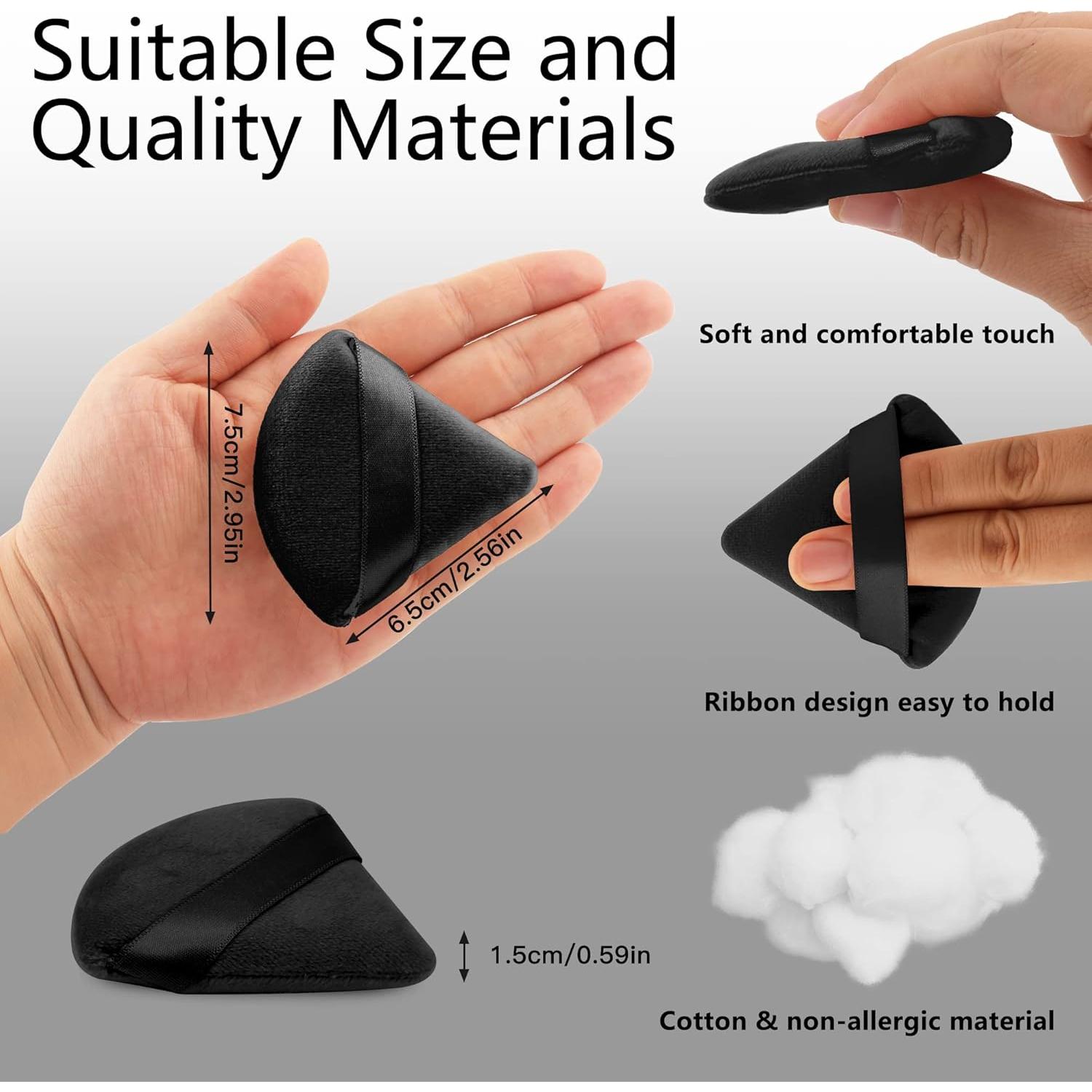 Esponja de Polvo Triangular EVAOUXIU Suave para Maquillaje - Negro