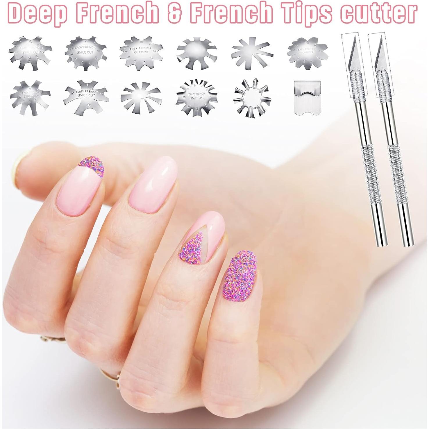 Cortadores de Uñas Francesas Acero Inoxidable 12 Piezas Honoson