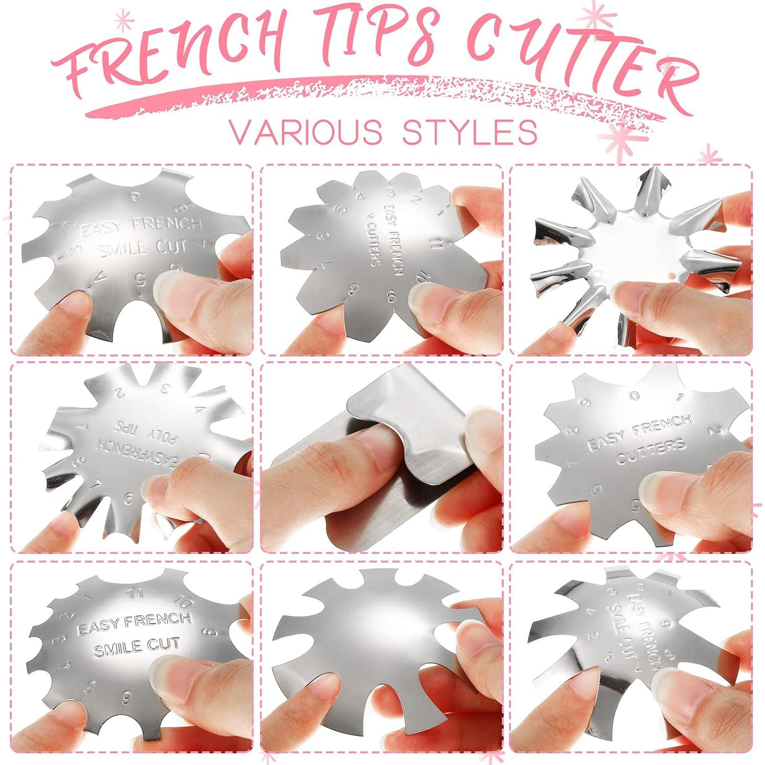 Cortadores de Uñas Francesas Acero Inoxidable 12 Piezas Honoson