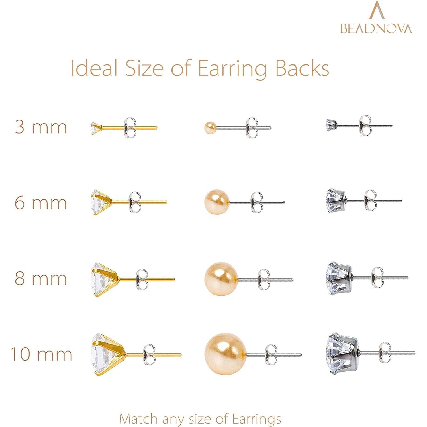 Respaldos de Pendientes Hipoalergénicos BEADNOVA 120 Pcs