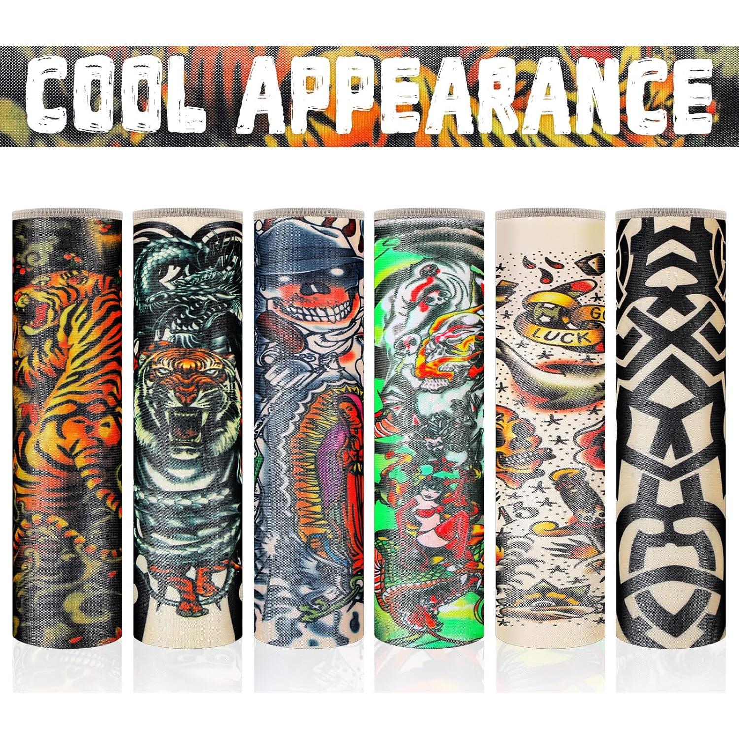 Hicarer 12 Mangas de Tatuaje Temporal Niños UV Multicolor