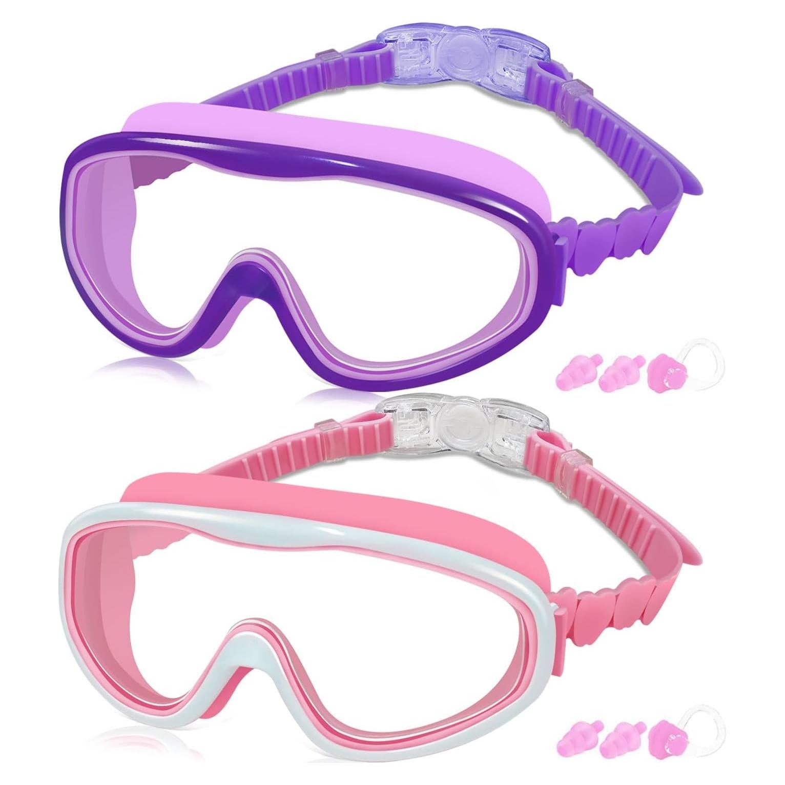 Gafas de natación COOLOO para niños 3-15 años, 2 paquetes