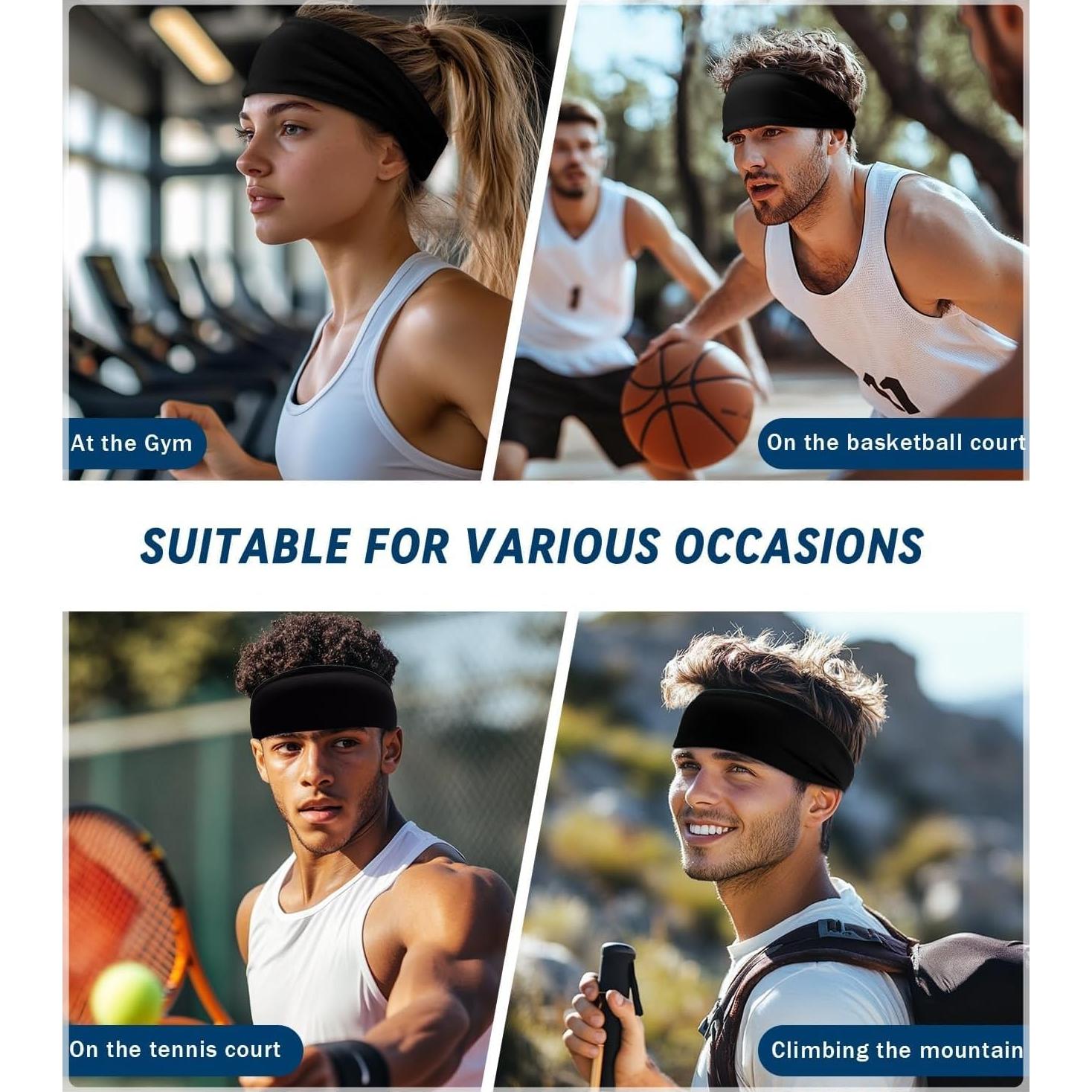 Cintas para la cabeza LECHI LC0008, paquete de 6, negro