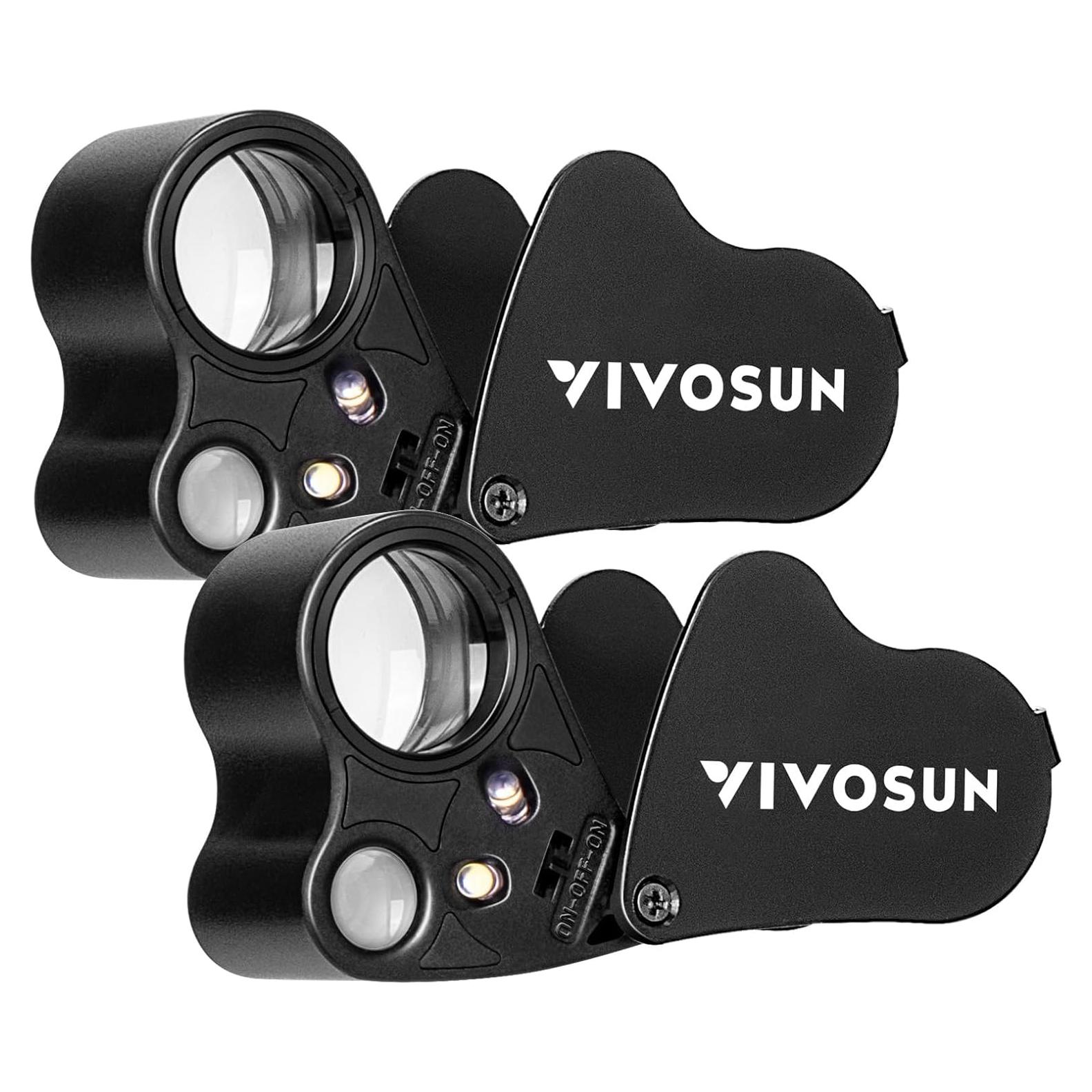 Lupa Iluminada Plegable VIVOSUN 30x 60x con Luz LED Negra