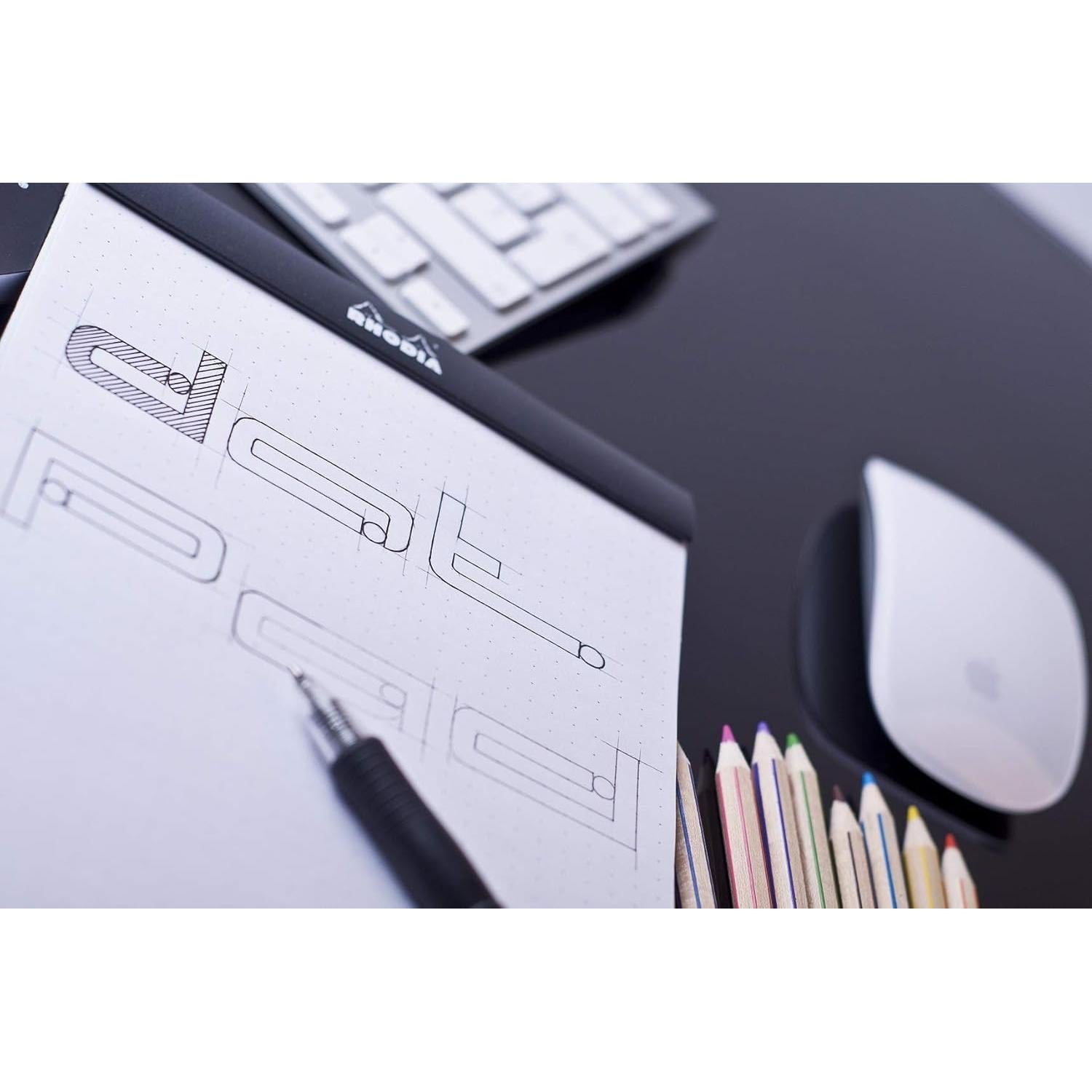 Bloc de Notas A5 Rhodia No. 16 Puntos Negro 80g 80 Hojas