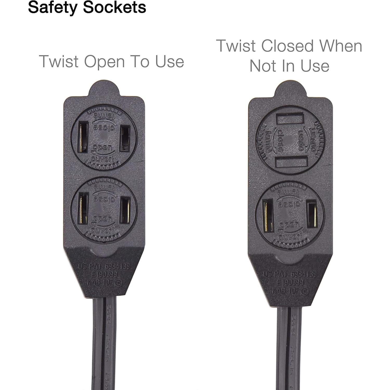 Cable de extensión con interruptor de pie Electes 2.44m 3 salidas