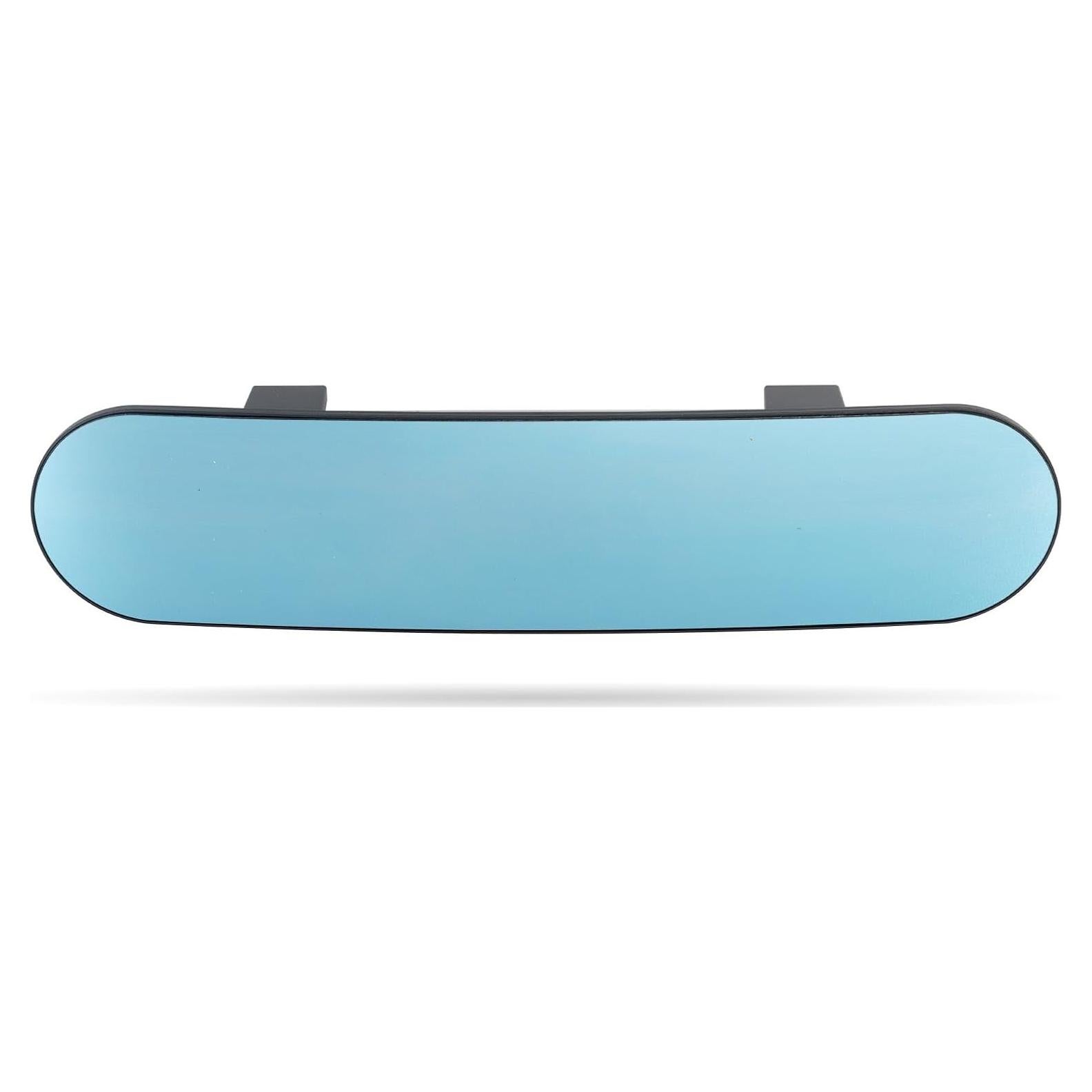 Rear View Mirror for Car,11.8" Convex Panoramic Wide Angel View Mirrors Extender,Blue Tint Anti Glare,Rounded Corner,Universal Clip on Interior Rearview Mirror for Truck Car and SUV (Blue)