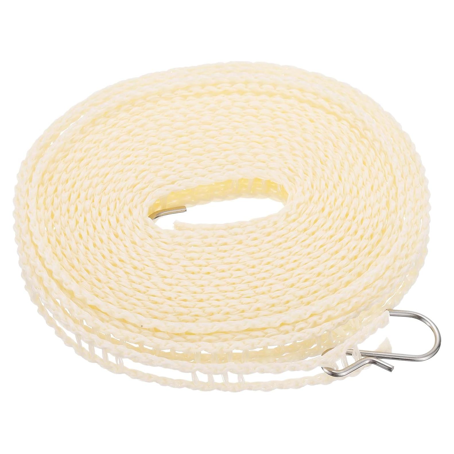 Cuerda de Ropa Portátil uxcell 5m Nylon Antideslizante Beige
