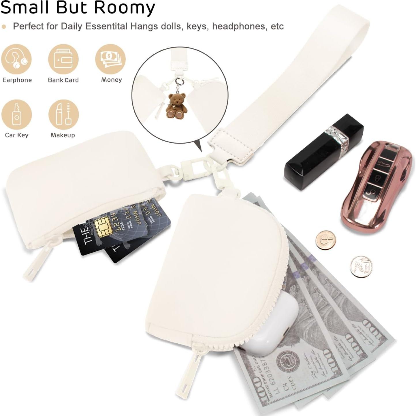 Cartera de Muñeca Viverte Beige Mini con Cierre y Llave