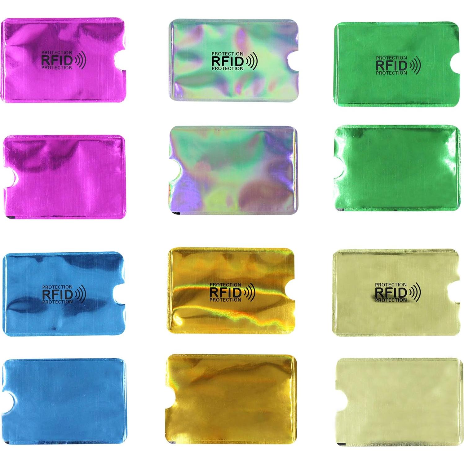 Fundas Holográficas RFID JUMISEE - Paquete de 60 Piezas
