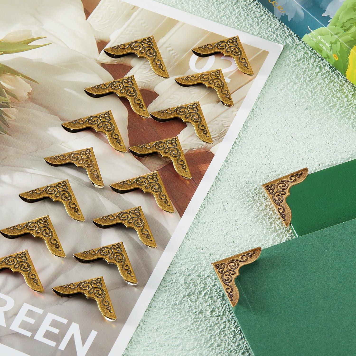 80 Protectores de Esquinas de Metal Zhengmy para Libros