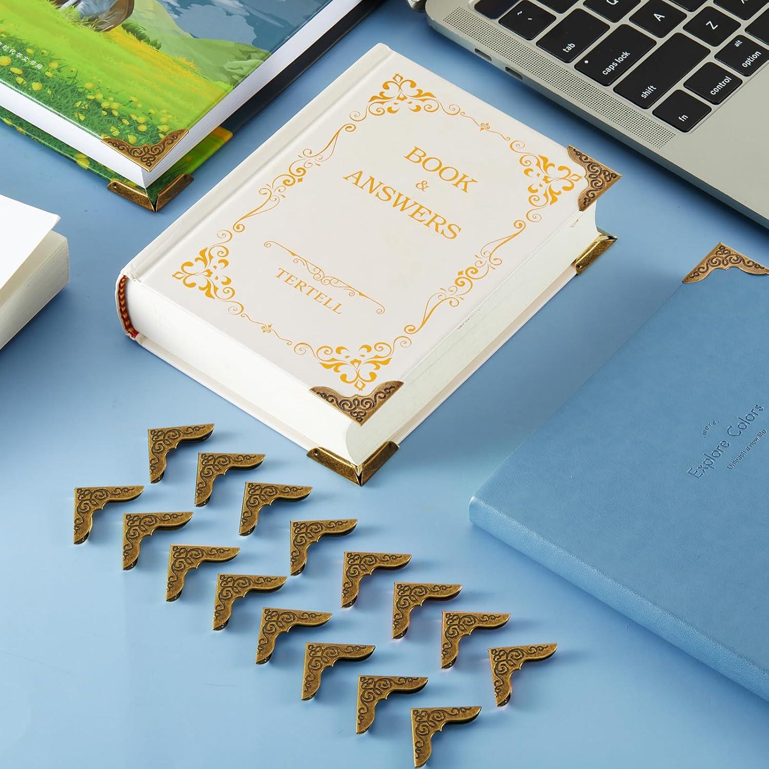 80 Protectores de Esquinas de Metal Zhengmy para Libros