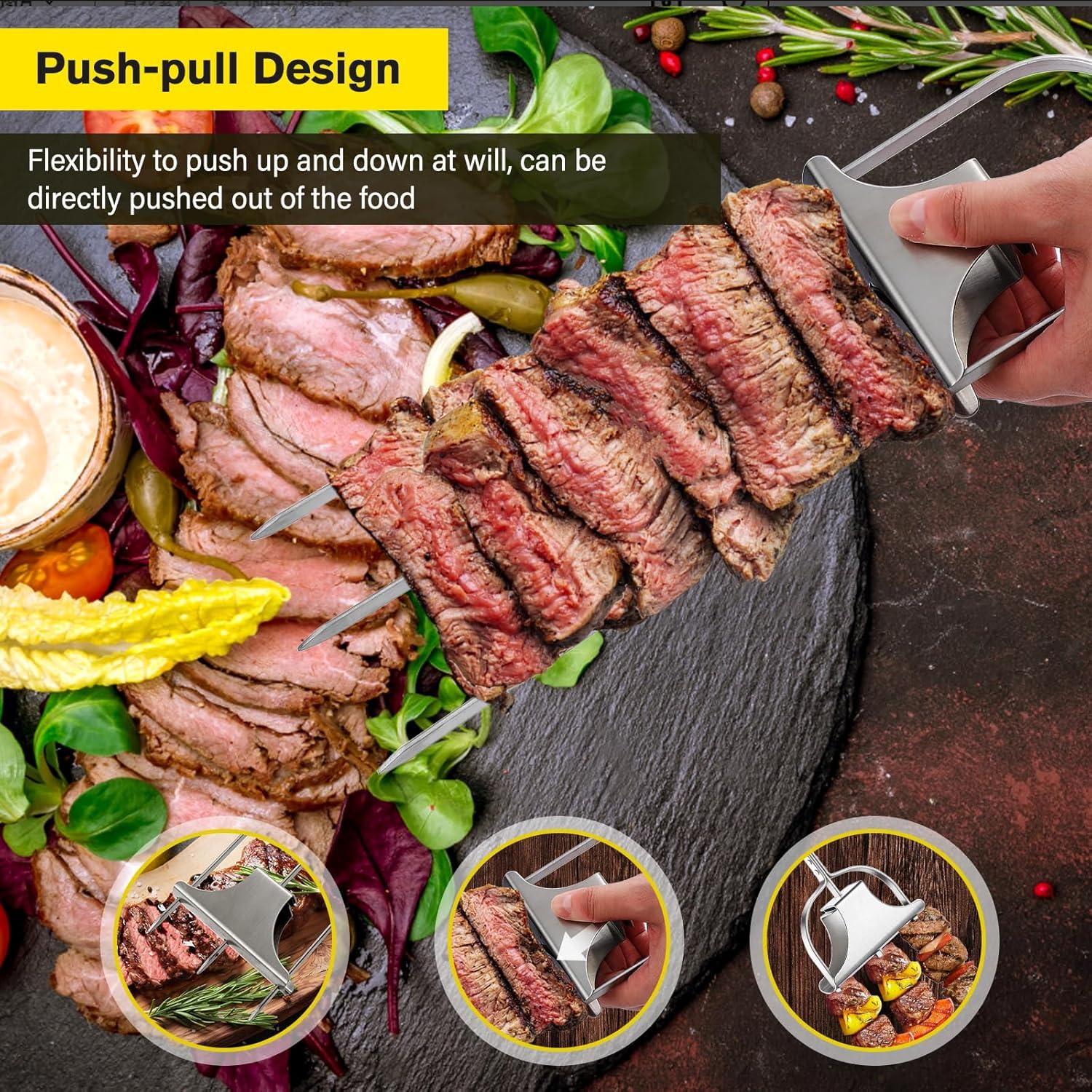 Pinchos de Acero Inoxidable Tchrules 35.56 cm para Kebab - 2 Piezas