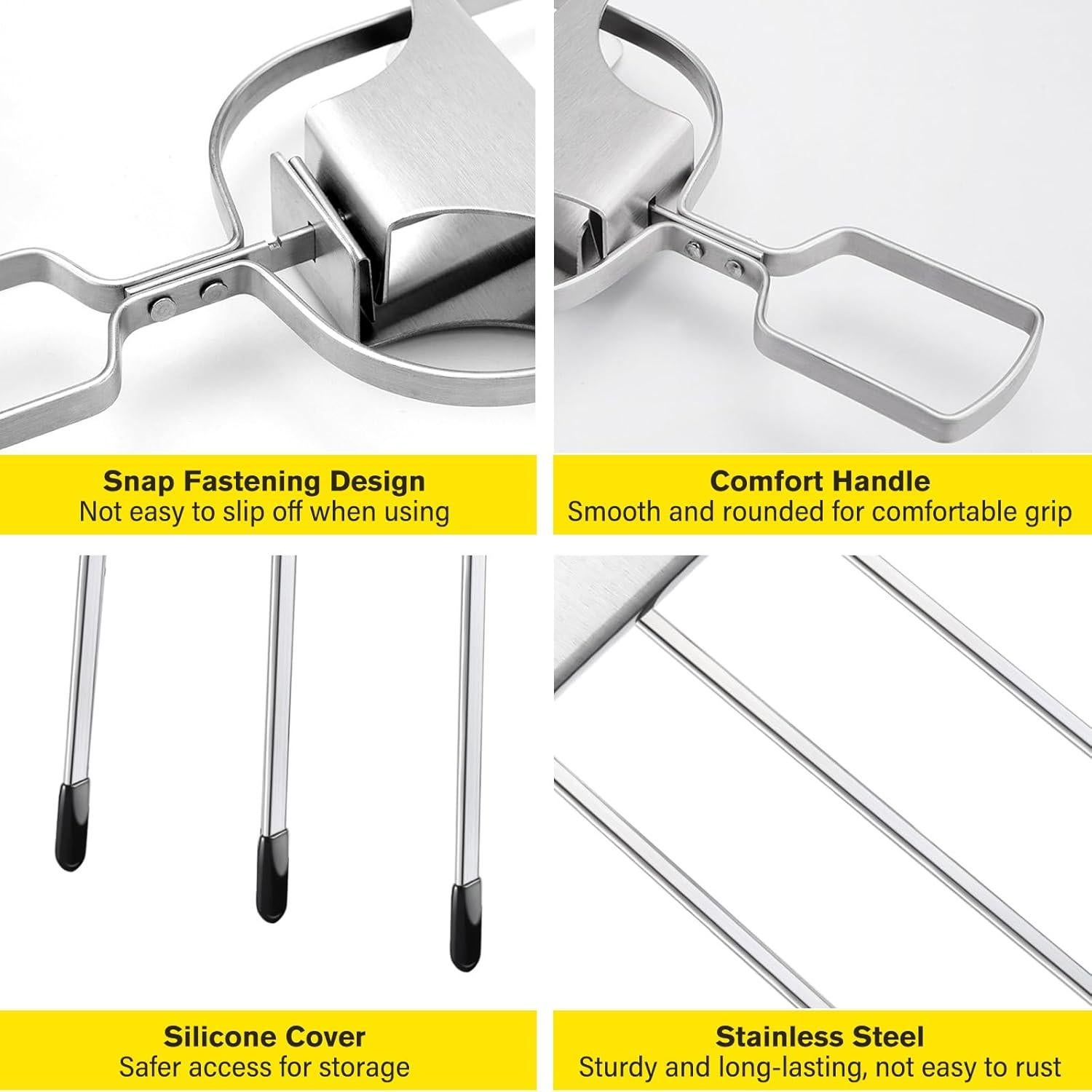 Pinchos de Acero Inoxidable Tchrules 35.56 cm para Kebab - 2 Piezas