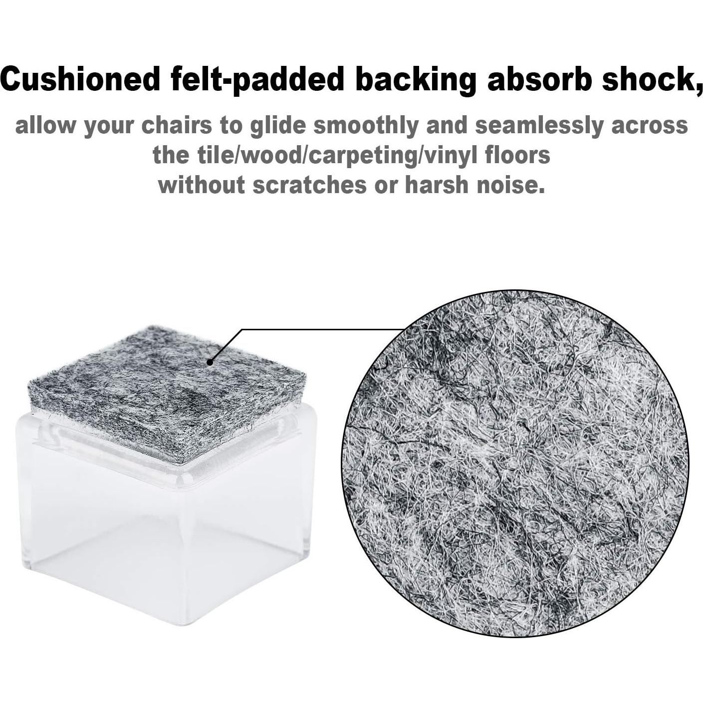 Protectores de Suelo Anwenk para Patas de Sillas Cuadradas 25.4mm, 16 Piezas