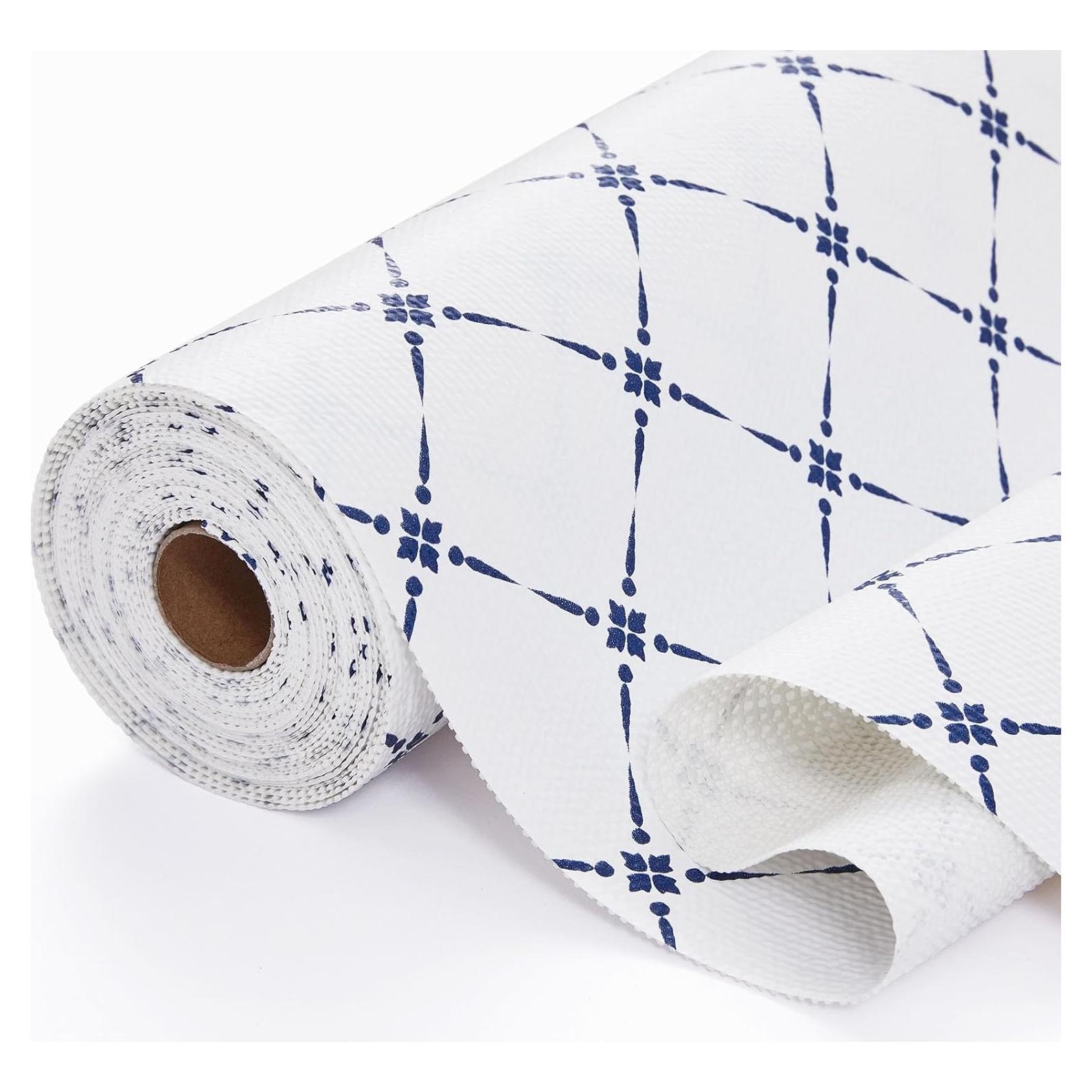 Forro de Estante No Adhesivo Aohoofull 30.48 cm x 304.8 cm Raya Azul