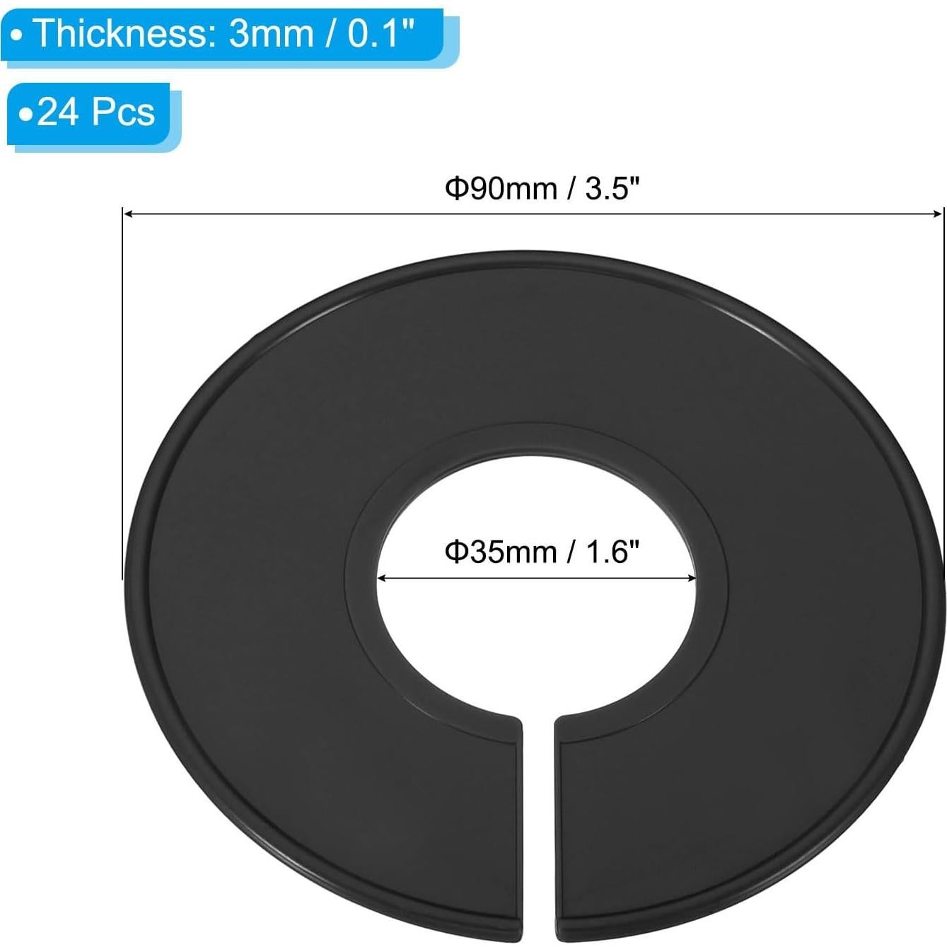 Divisores de Ropa PATIKIL, 24 Piezas Redondos Negros 90mm