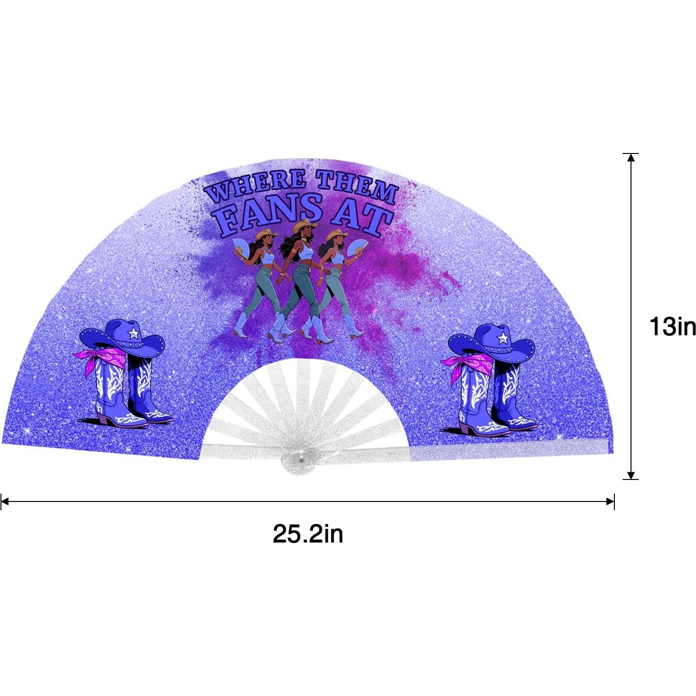 Ventilador de Mano Plegable Boots on the Ground 66cm Azul