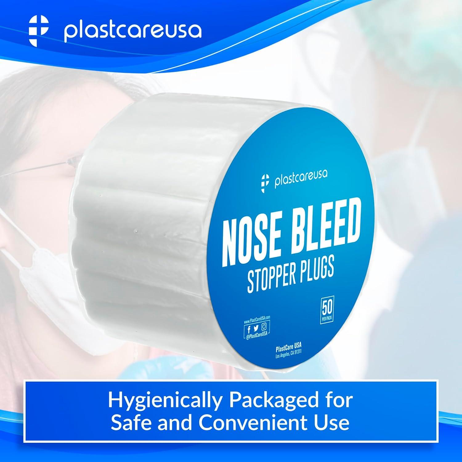 50 Tapones de Algodón para Sangrado Nasal PlastCare USA