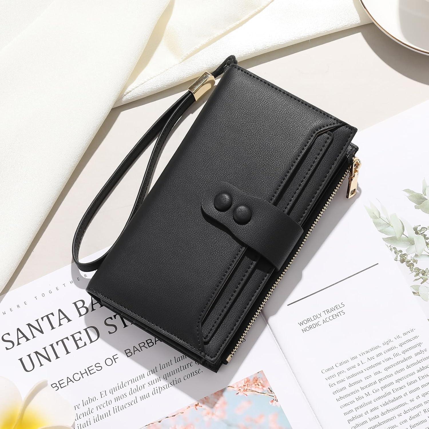 Cartera Grande de Cuero SENDEFN con Bloqueo RFID para Mujeres