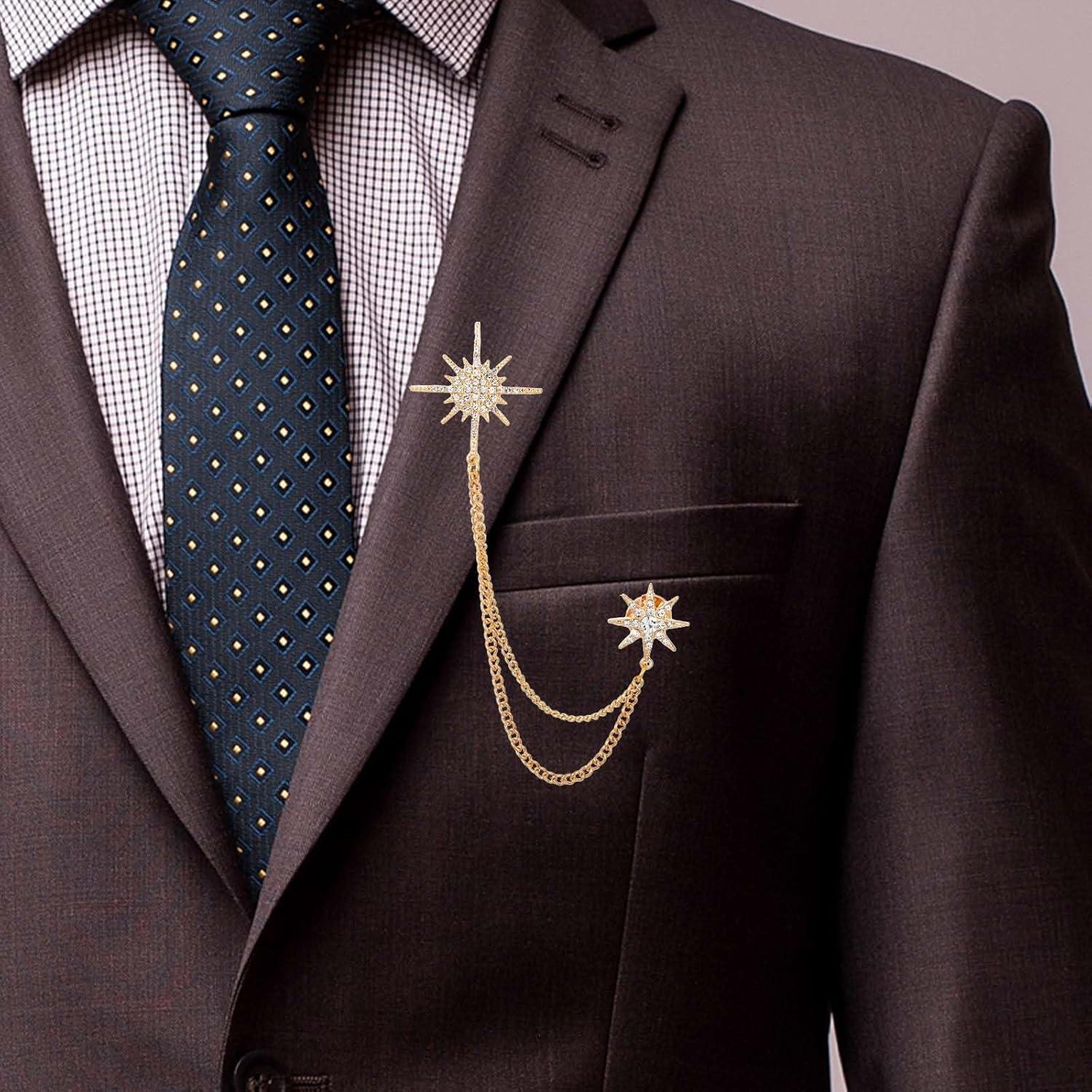 Broche de Rhinestone Plateado MBAIYO para Mujeres 15cm