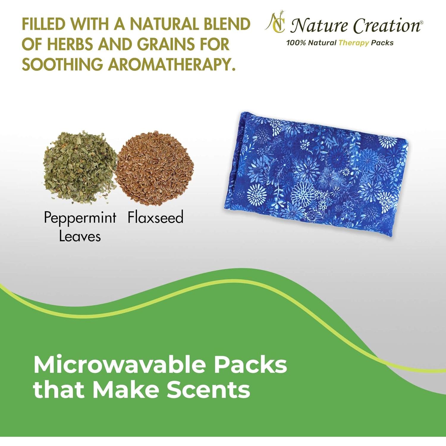 Almohada de Menta Nature Creation - Alivio Nasal - Flores Azules