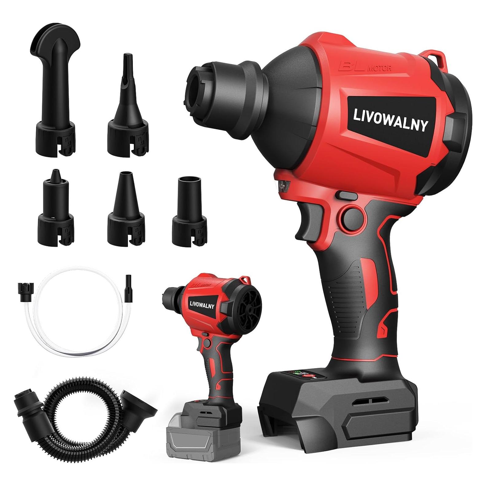 Soplador de Aire Inalámbrico LIVOWALNY 18V 447 MPH 39 CFM