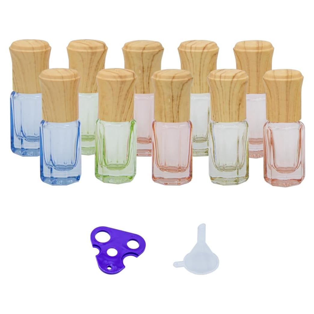 10 Botellas Roller 3ml Tutuxio Vidrio Varios Colores