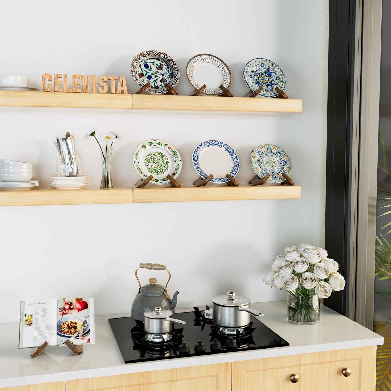 Soporte para Recetarios de Cocina CeleVista Madera Rústica