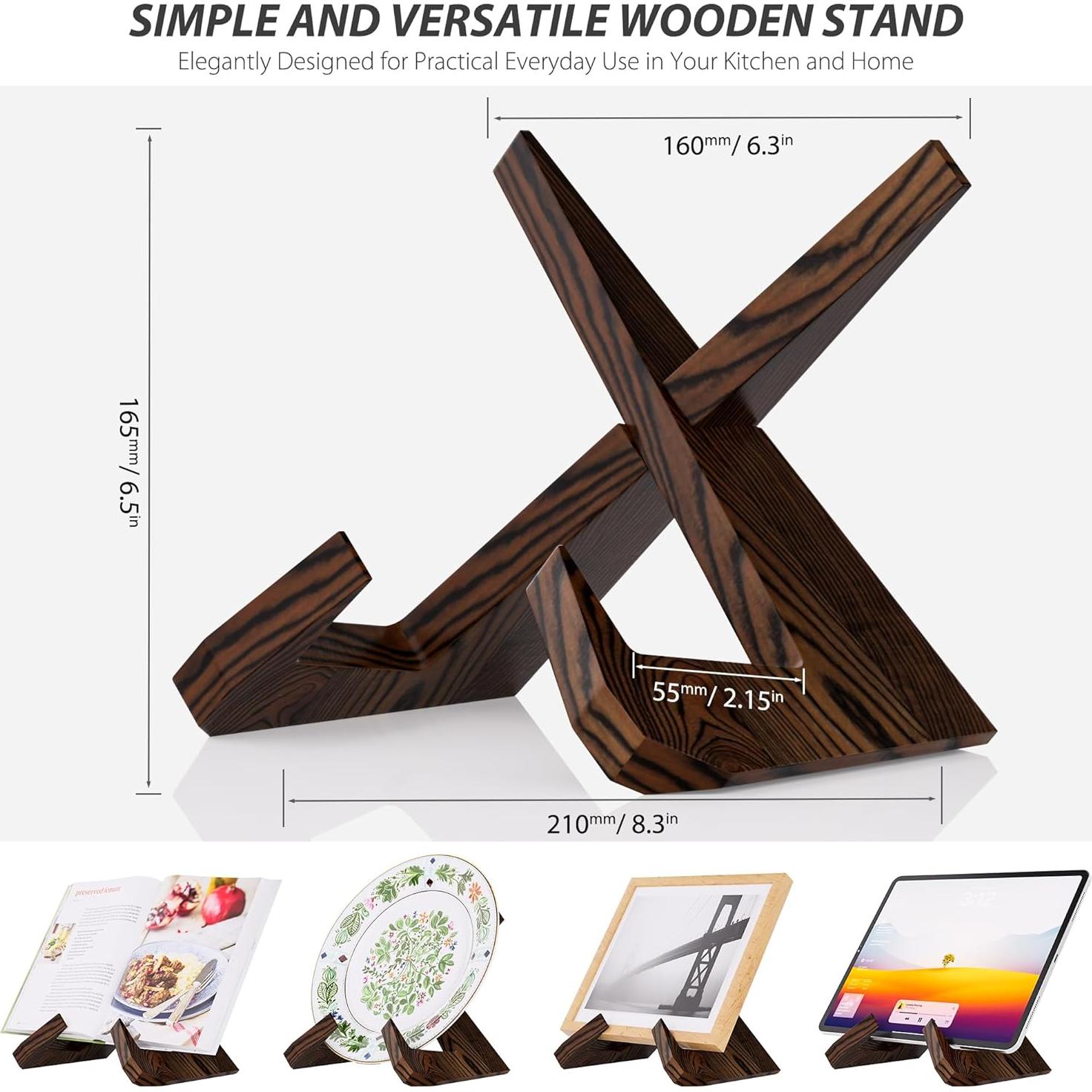 Soporte para Recetarios de Cocina CeleVista Madera Rústica