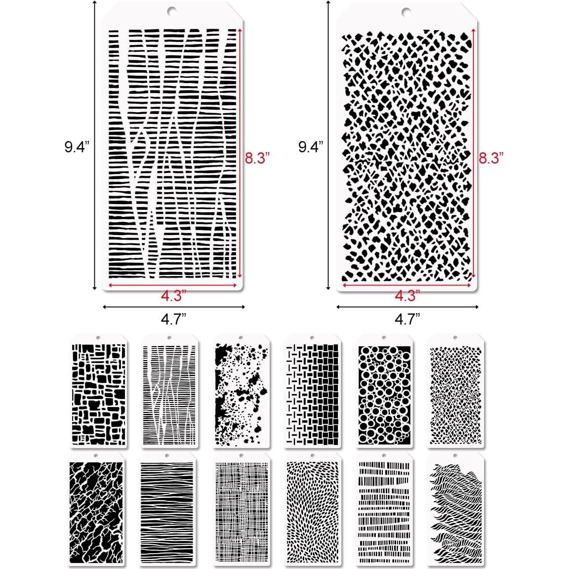 Set de 12 Plantillas de Arte EYUNSTAR para Pintura DIY