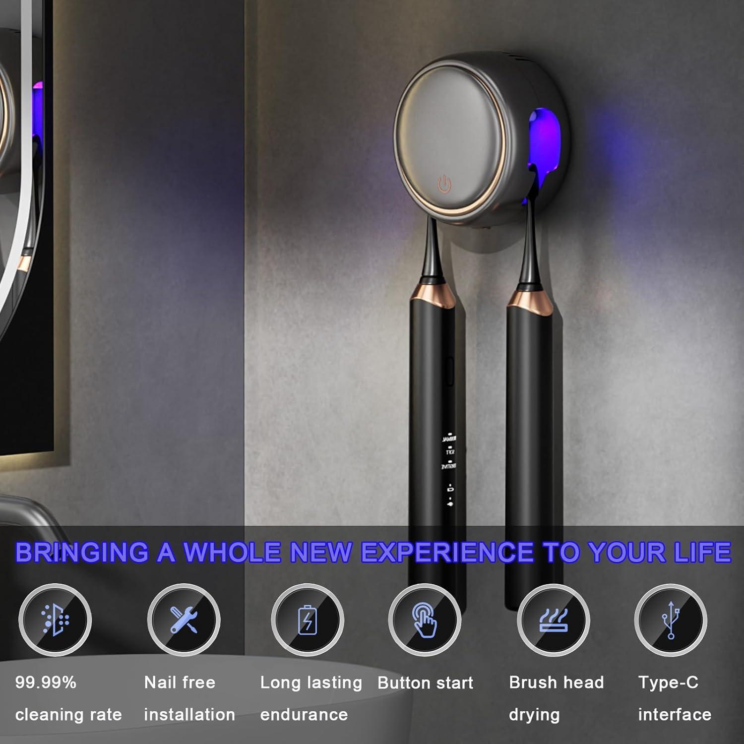 Soporte de Cepillo de Dientes Wekity Gris con Secado Rápido