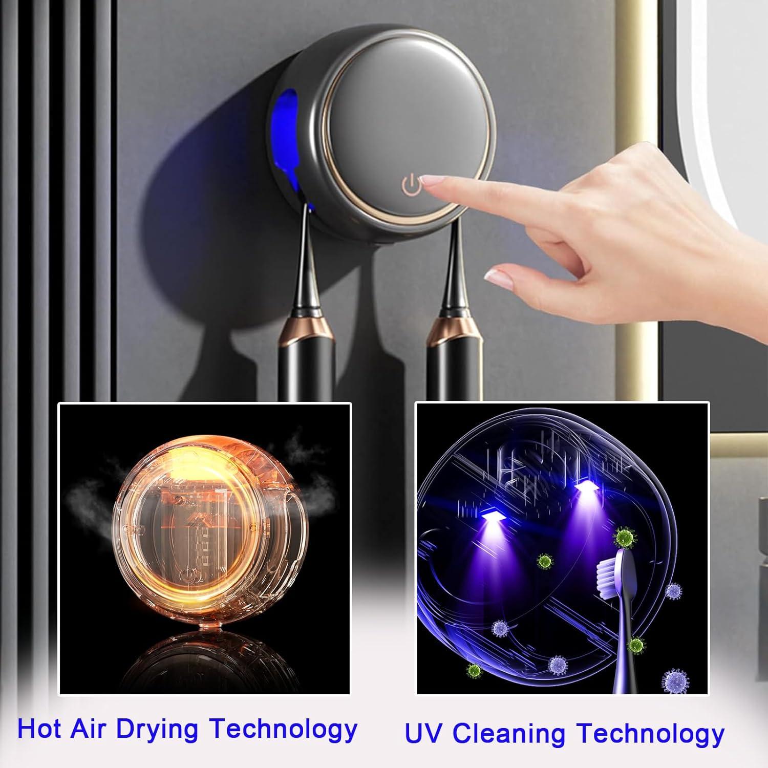 Soporte de Cepillo de Dientes Wekity Gris con Secado Rápido