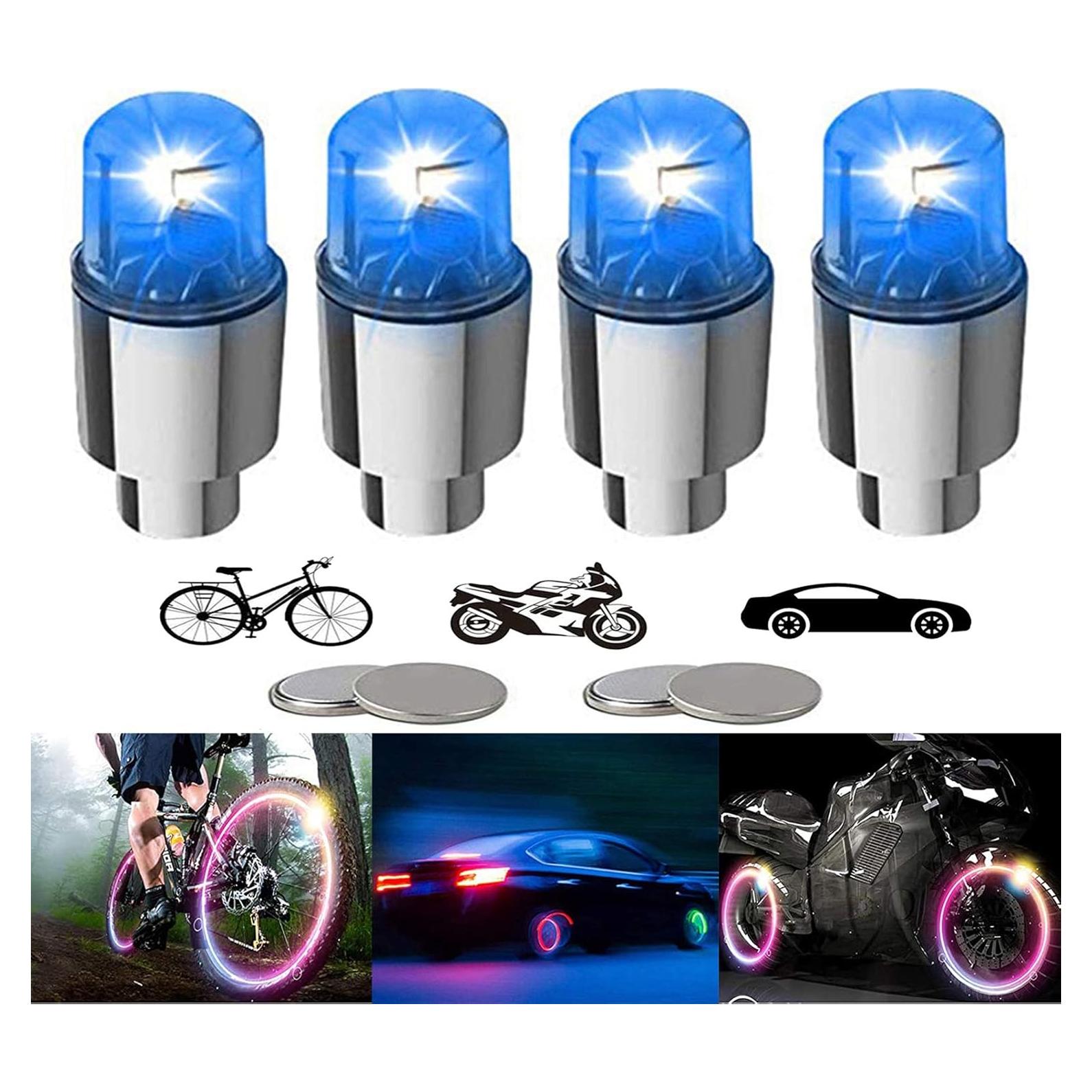 Luces LED para Ruedas de Bicicleta YUERWOVER Azul 4 Piezas