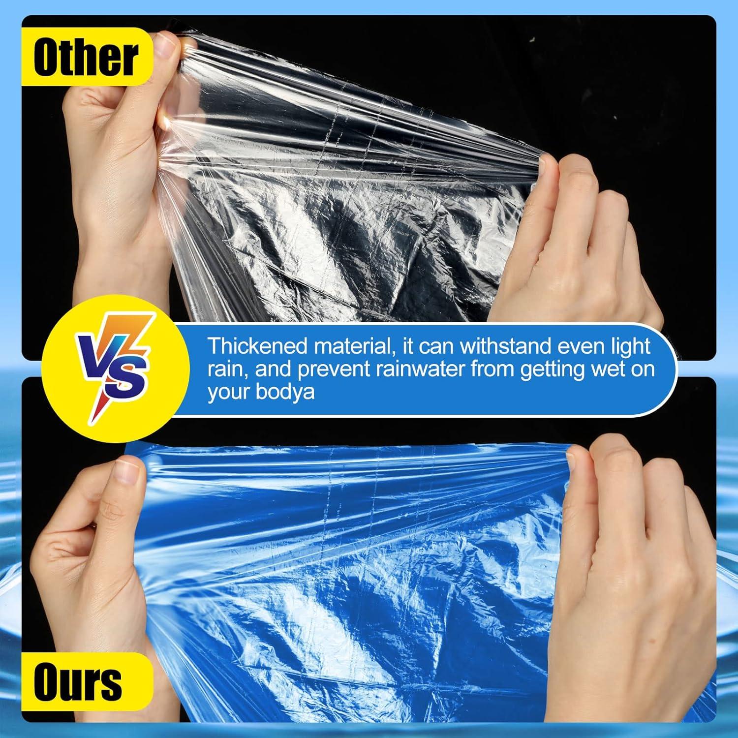 Ponchos de Lluvia Desechables Handepo 200 Pcs Adultos Azul