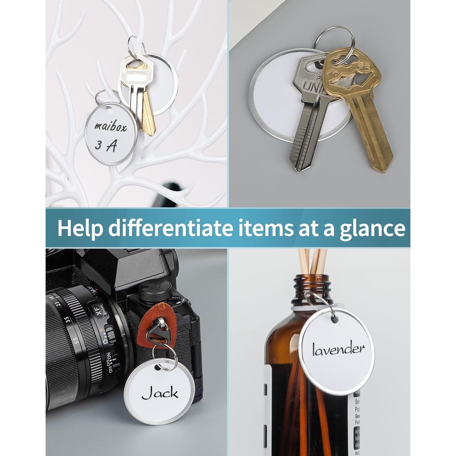 Etiquetas de Llave Uniclife 50 Pcs 3.96 cm Blancas Resistentes