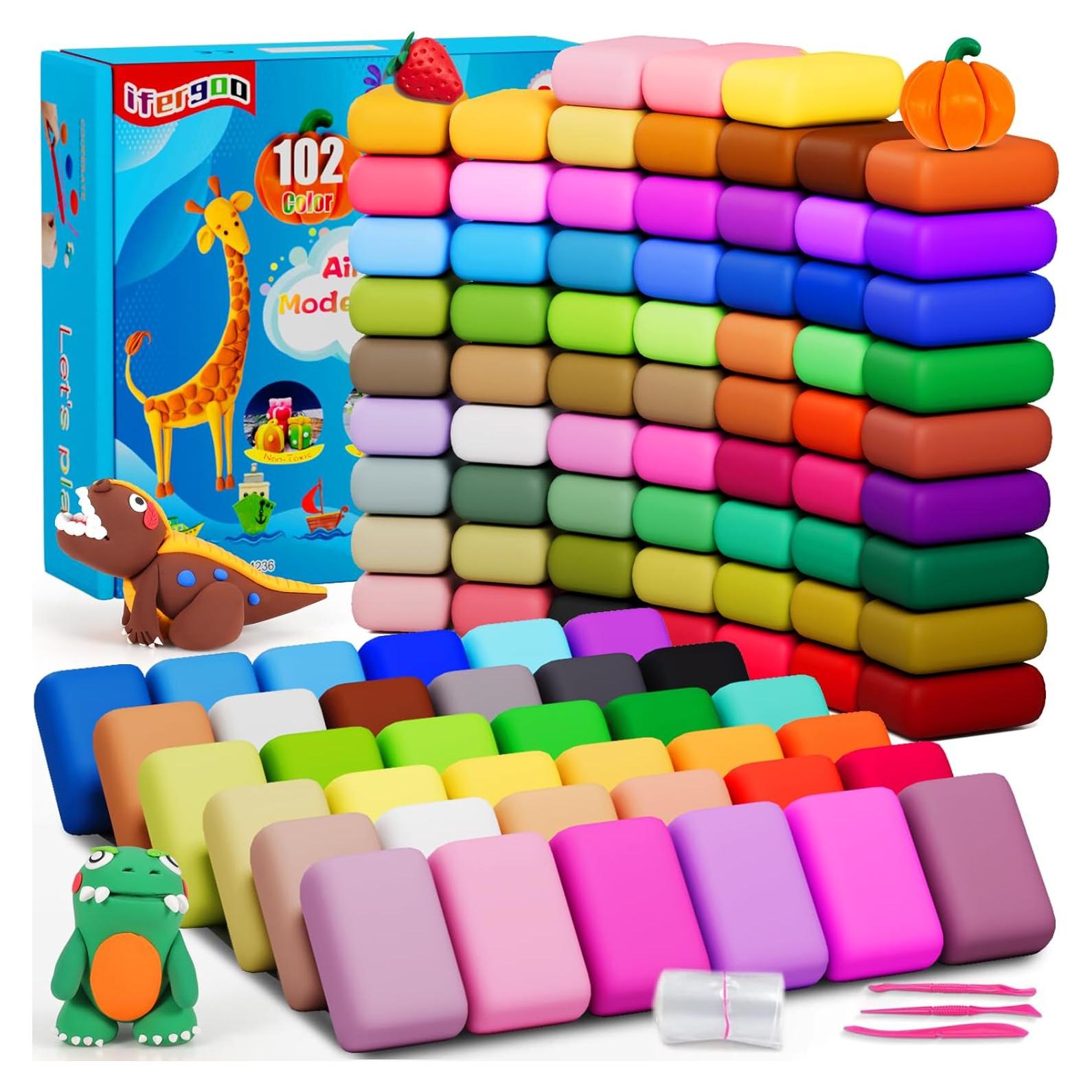 Kit de Arcilla Secada al Aire Ifergoo 102 Colores 1.31kg