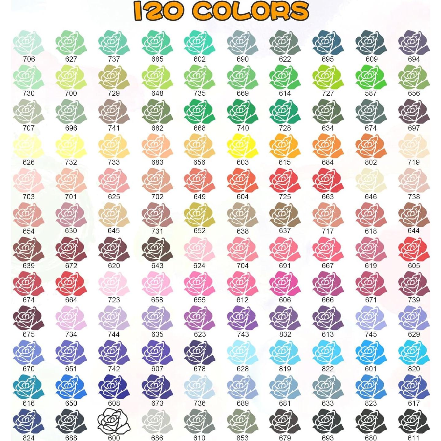 120 Marcadores de Pintura Acrílica Astriscribe - Punta de Pincel