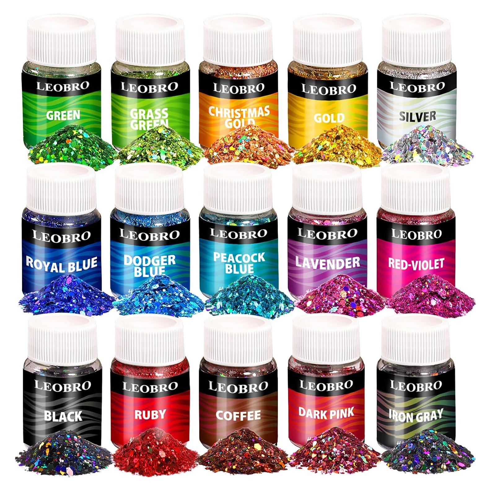 Purpurina Holográfica Gruesa LEOBRO - 15 Colores 150g