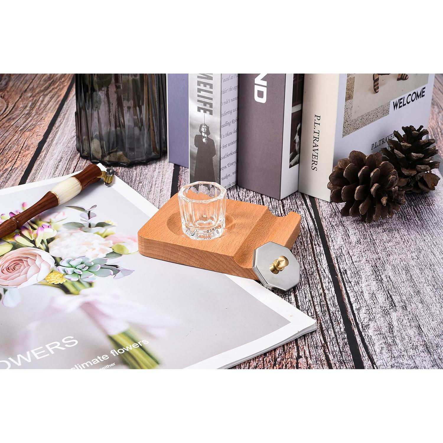 Juego de Plumas de Madera Yoption con Soporte y 5 Puntas