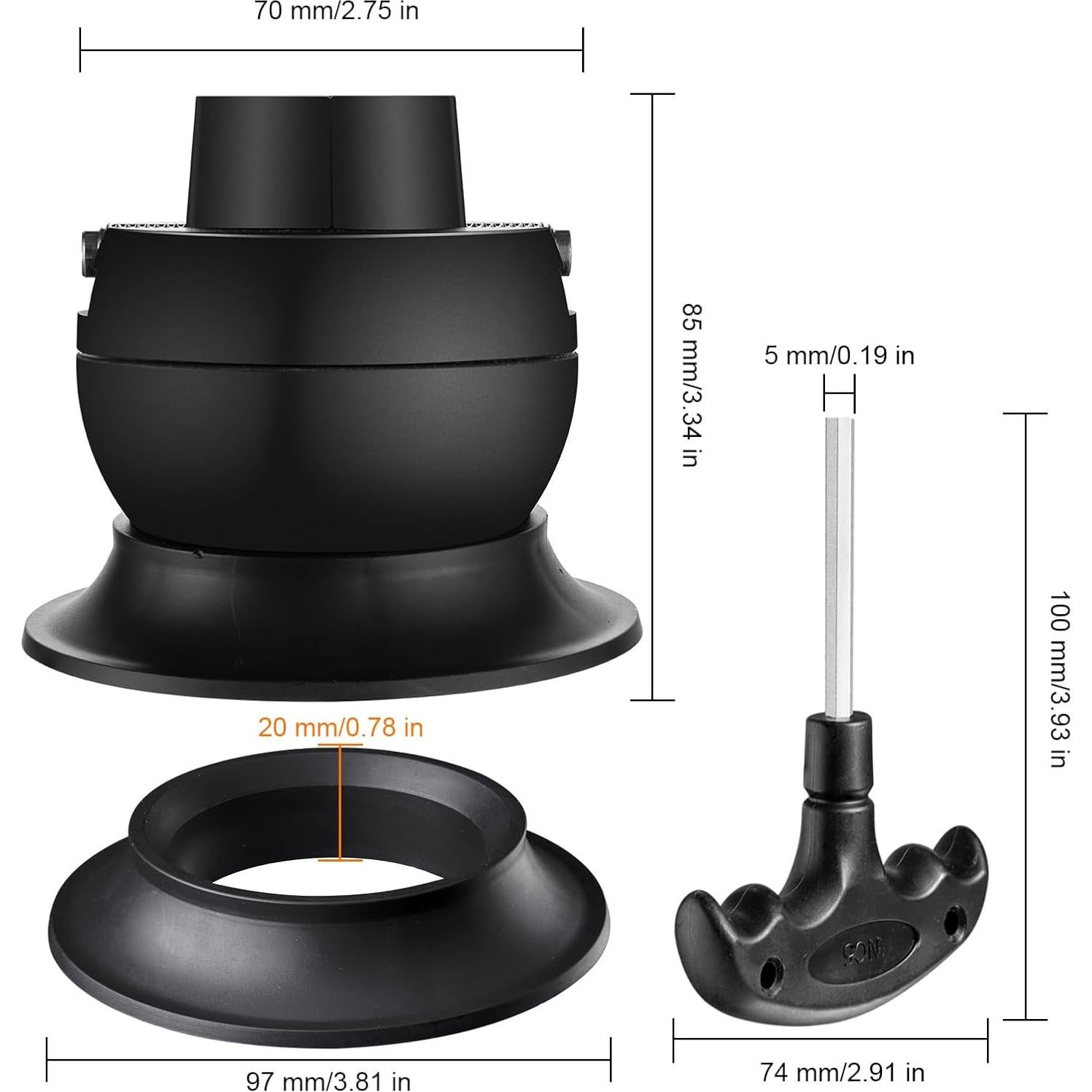 Herramienta de Ajuste de Grabado DZQ 3" Acero Inoxidable Negro