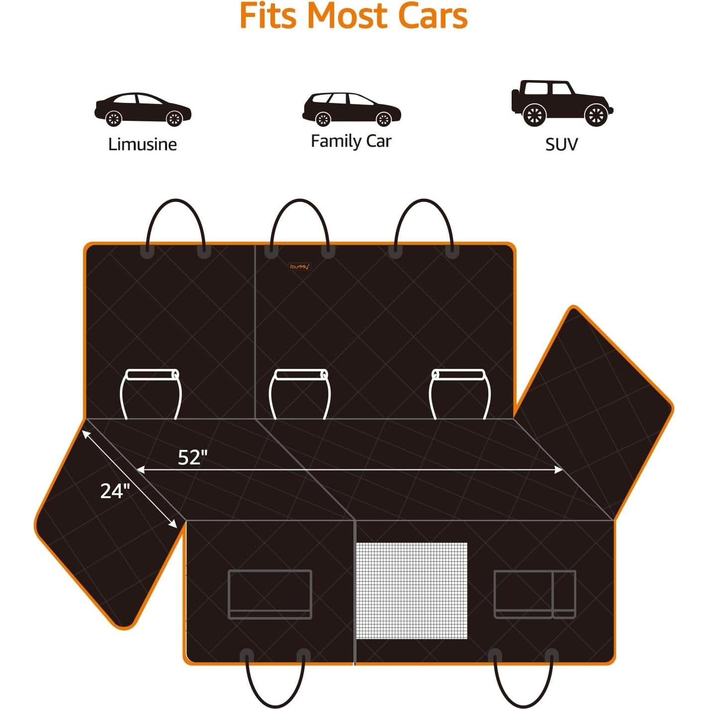Cubierta de Asiento para Perros iBuddy Extensor Negro 190KG